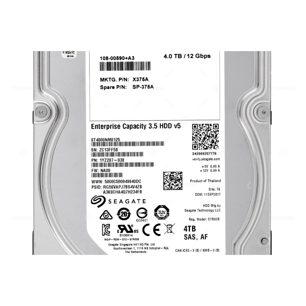 X375A NETAPP HDD 4TB / 7.2K / NL-SAS 12G / 3.5" LFF / ADV FORMAT / FOR DS460C