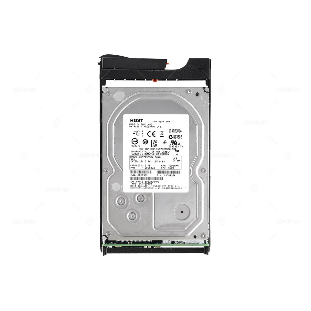 005052092 EMC HARD DRIVE 3TB 7.2K 12G SAS 3.5" LFF FOR DATADOMAIN DD2500 DD6300
