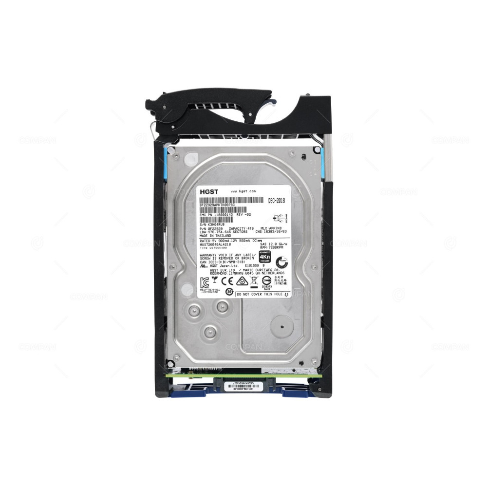 005052435 EMC HDD 4TB 7.2K SAS 6/12G 3.5" LFF FOR UNITY 300 400 500 600