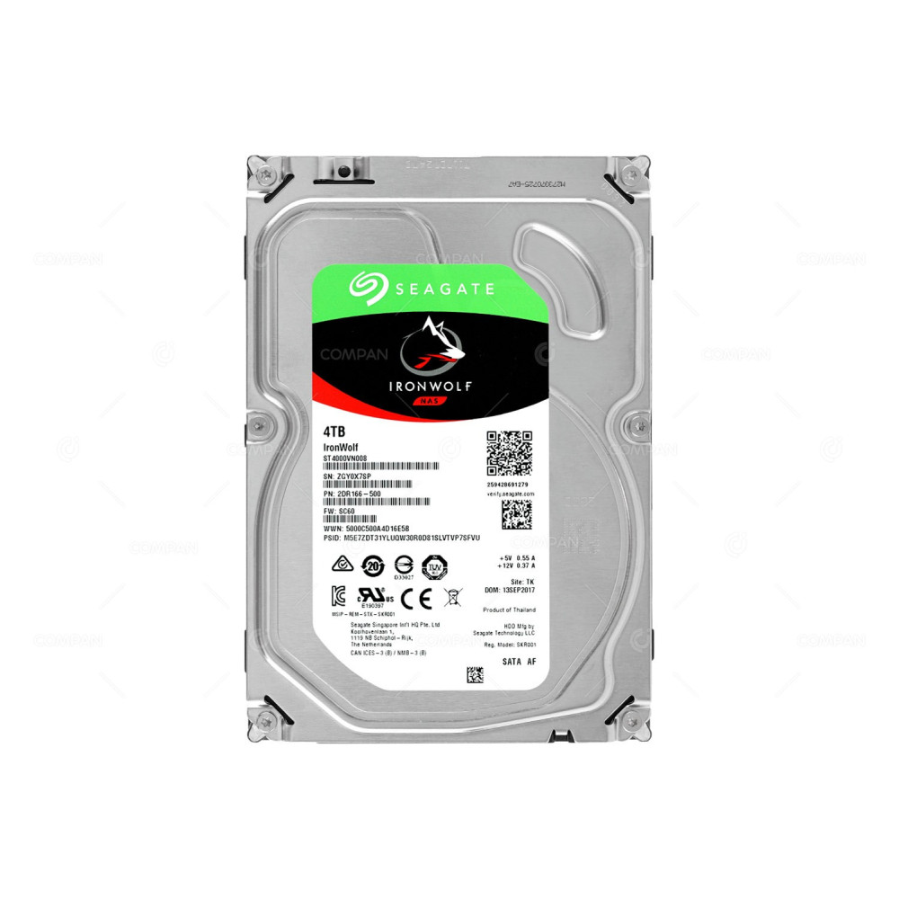 ST4000VN008 SEAGATE IRONWOLF NAS 3.5 LFF 6G SATA 5.9K 64MB CACHE HDD 2DR166-500