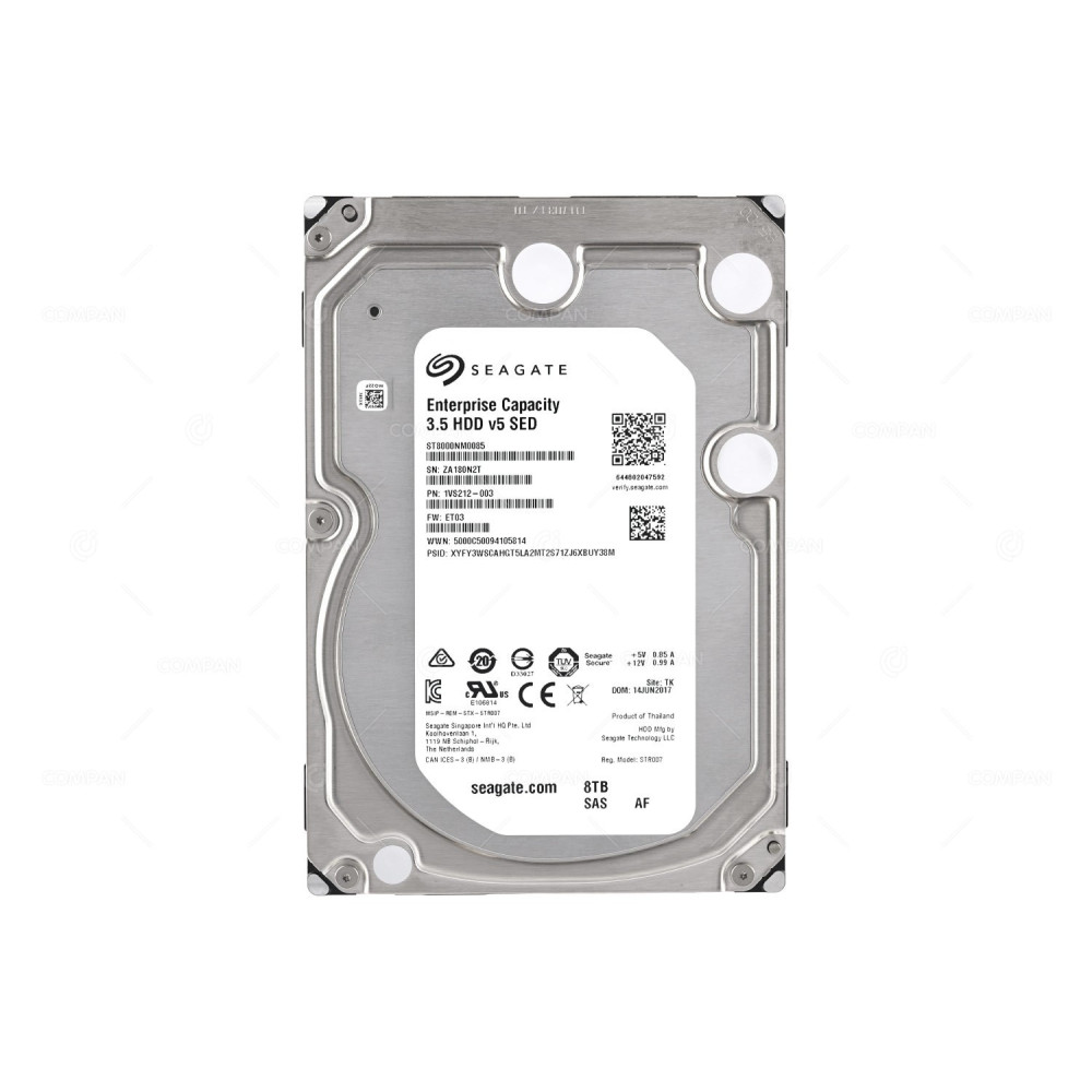 ST8000NM0085 SEAGATE 8TB HARD DRIVE 7.2K 12G SAS 3.5 LFF HOT-SWAP 1VS212-003