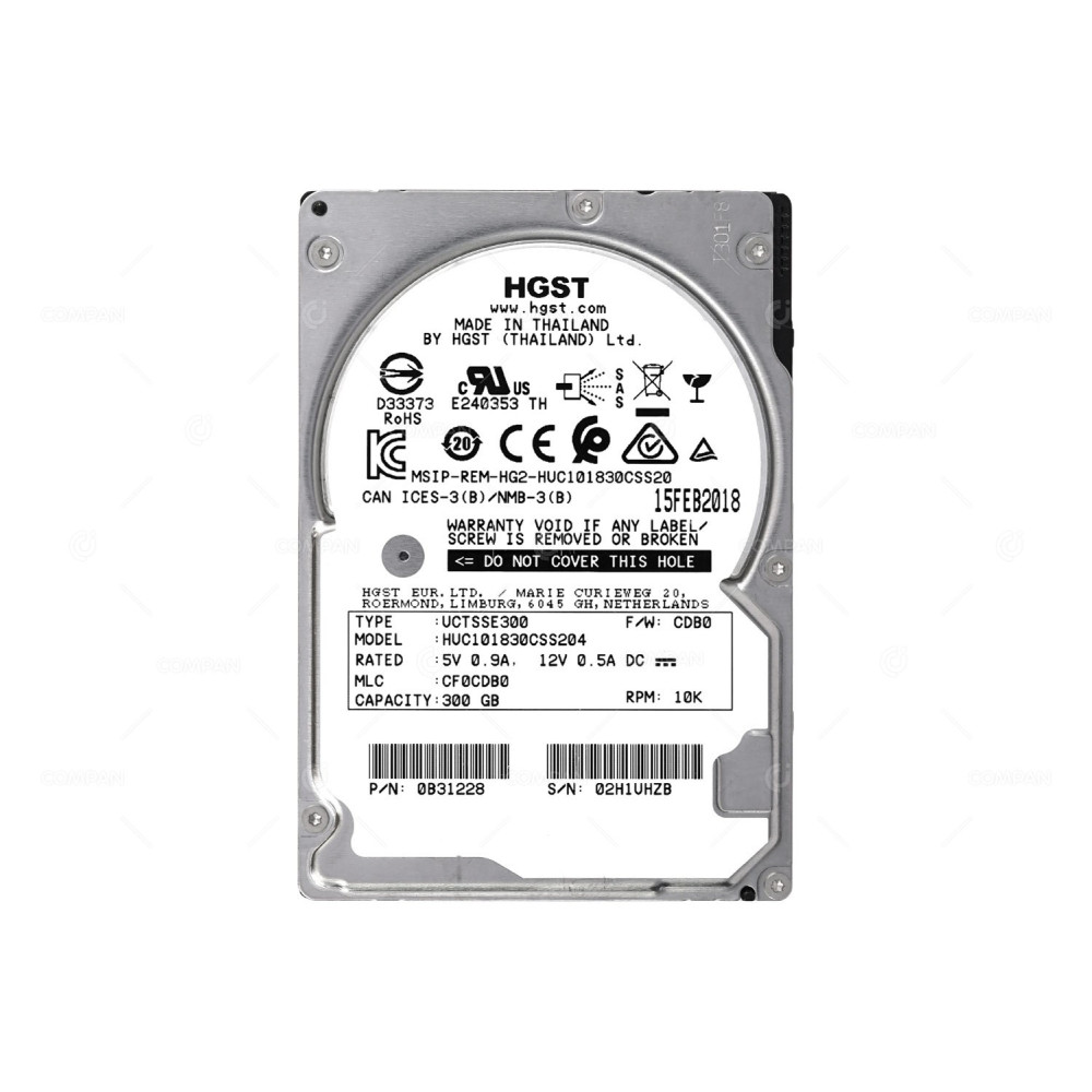 HUC101830CSS204 HITACHI HARD DRIVE 300GB 10K 12G SAS 2.5 SFF HOT-SWAP UCTSSE300
