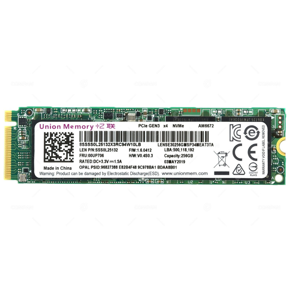 00UP706 LENOVO SSD NVME 256GB M.2 2280