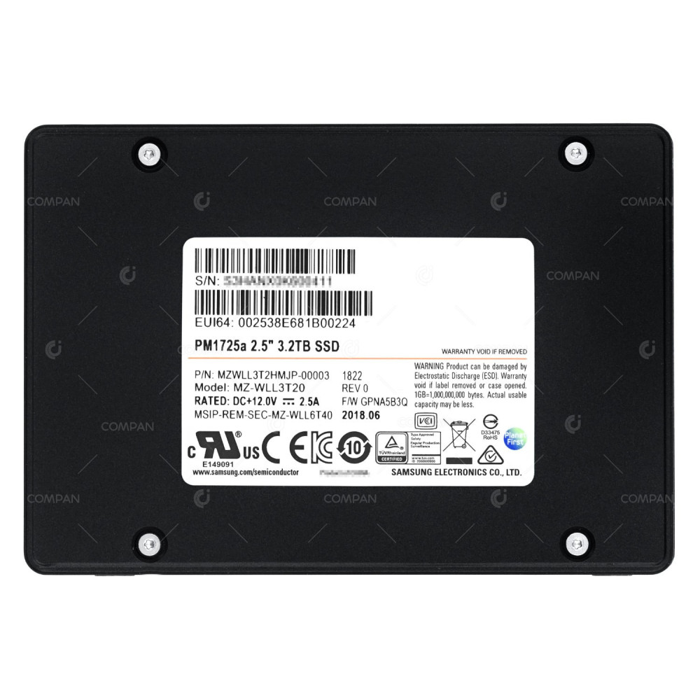 MZ-WLL3T20 SAMSUNG PM1725A SSD 3.2TB 2.5" SFF