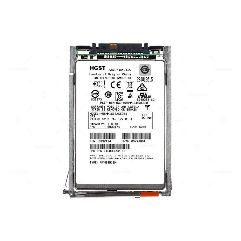 005051141 EMC FLASH SSD 1.6TB SAS 6/12G 2.5" SFF FOR EMC VNX SERIES