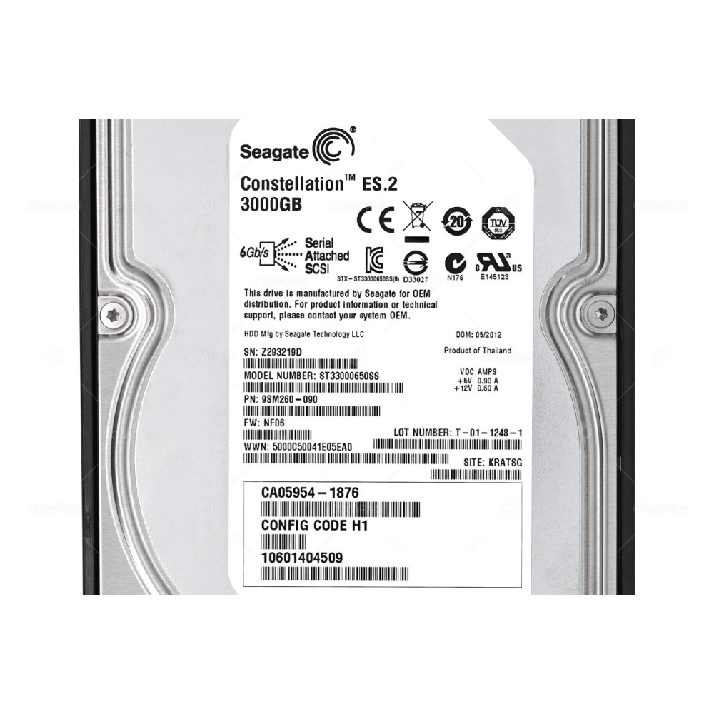 CA07339-E013 FUJITSU HARD DRIVE 3TB 7.2K 6G SAS 3.5 LFF ST33000650SS, 9SM260-090, CA05954-1876