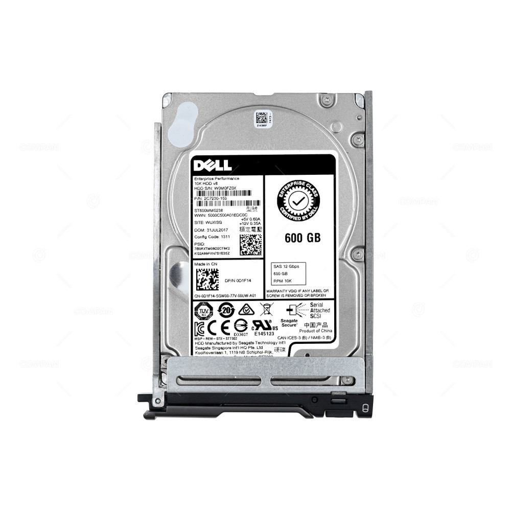 D1F14 DELL 600GB 12G 10K SAS 2.5 FOR DELL VNX ST600MM0238, 0D1F14