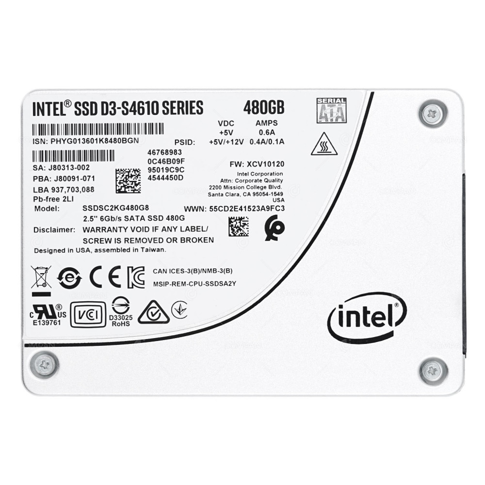 SSDSC2KG480G8 INTEL SSD 480GB SATA 6G 2.5" SFF