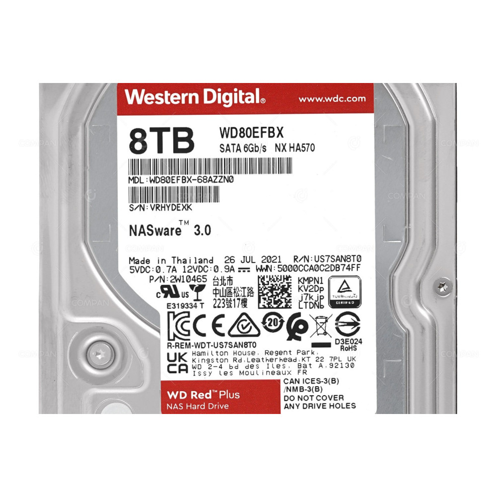 WD80EFBX WD RED PRO NAS HARD DRIVE 8TB SATA 6GB/S 3.5 LFF WD80EFBX-68AZZN0