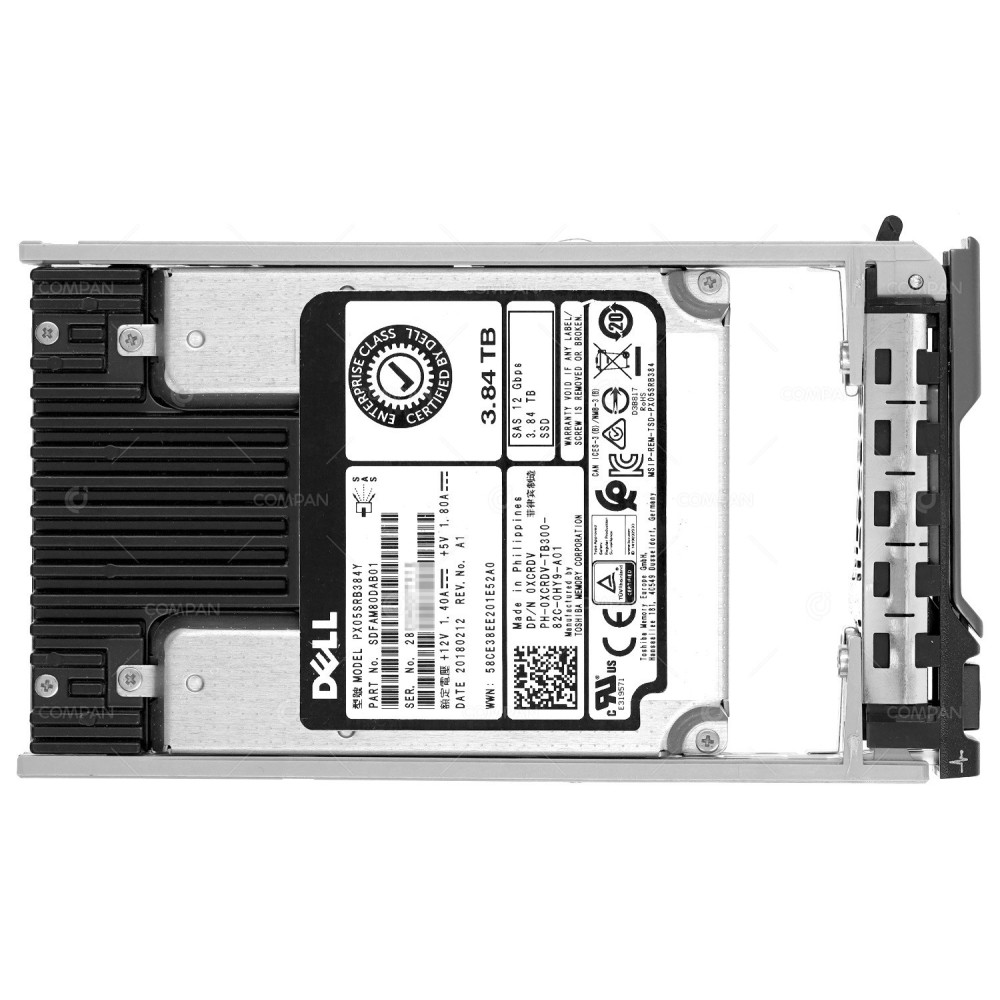 XCRDV DELL 3.84TB 12G SAS SSD 2.5 SSF FOR R640 R740 G14 0XCRDV, PX05SRB384Y