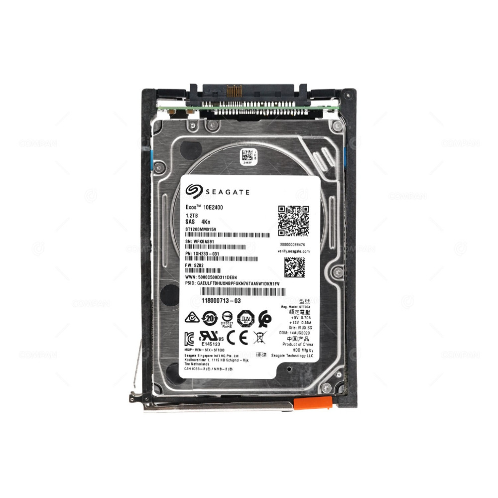 005053355 EMC HARD DRIVE 1.2TB 10K 12G SAS 4KN 2.5 SFF ST1200MM0159, 118000713-03, 1XH233-031