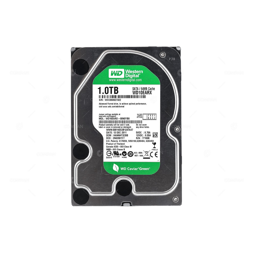 WD10EARX-00N0YB0 WD HARD DRIVE 1TB 5.4K 3.5 LFF SATA -