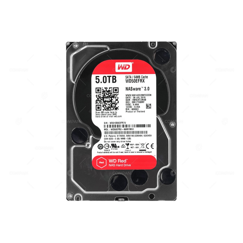 WD50EFRX WD RED HARD DRIVE 5TB 3.5 LFF SATA III 6G 5.4K 64MB CACHE NAS -