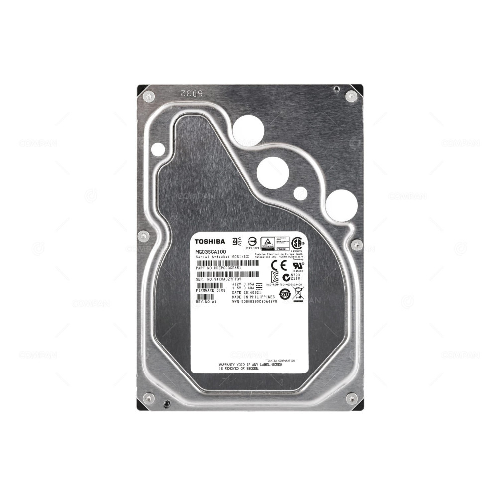 MG03SCA100  TOSHIBA HARD DRIVE 1TB 7.2K 6G 3.5 LFF SAS