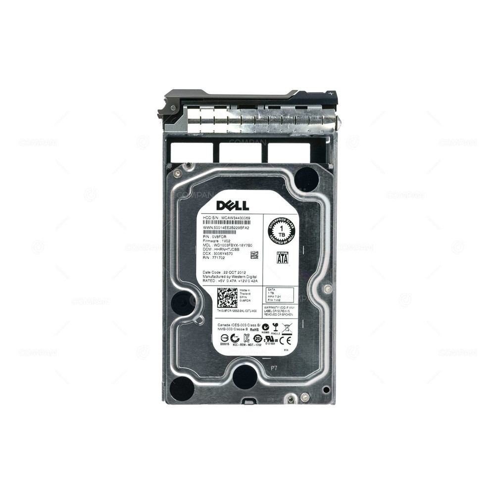 V8FCR  DELL HDD 1TB 7.2K SATA 3G 3.5" LFF HOT-SWAP