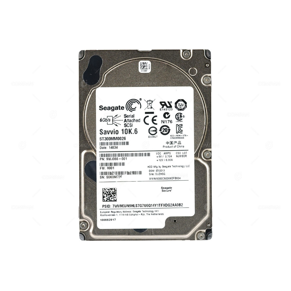 ST300MM0026 SEAGATE HDD 300GB 10K SAS 6G 2.5" SFF HOT-SWAP