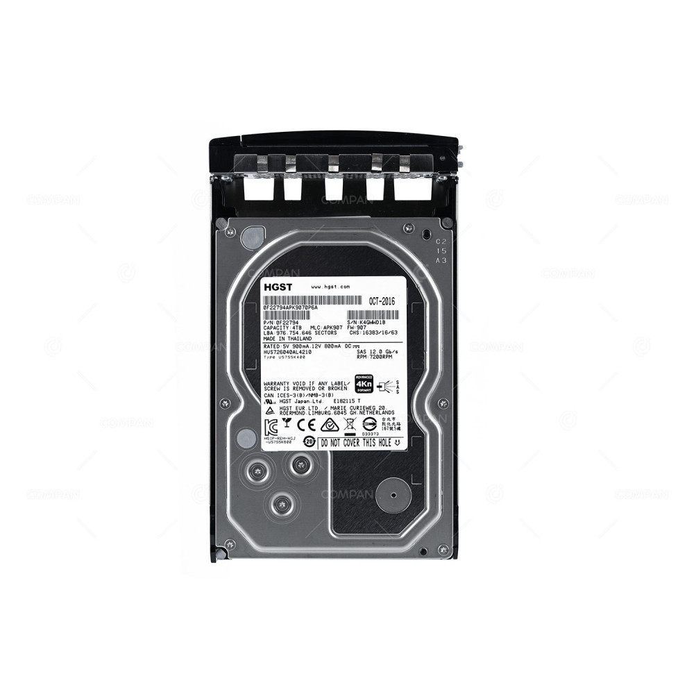 HUS726040AL4210-NIMBLECS3000  HPE HARD DRIVE 4TB 7.2K 12G SAS LFF 3.5 4KN FOR CS3000 NIMBLE STORAGE