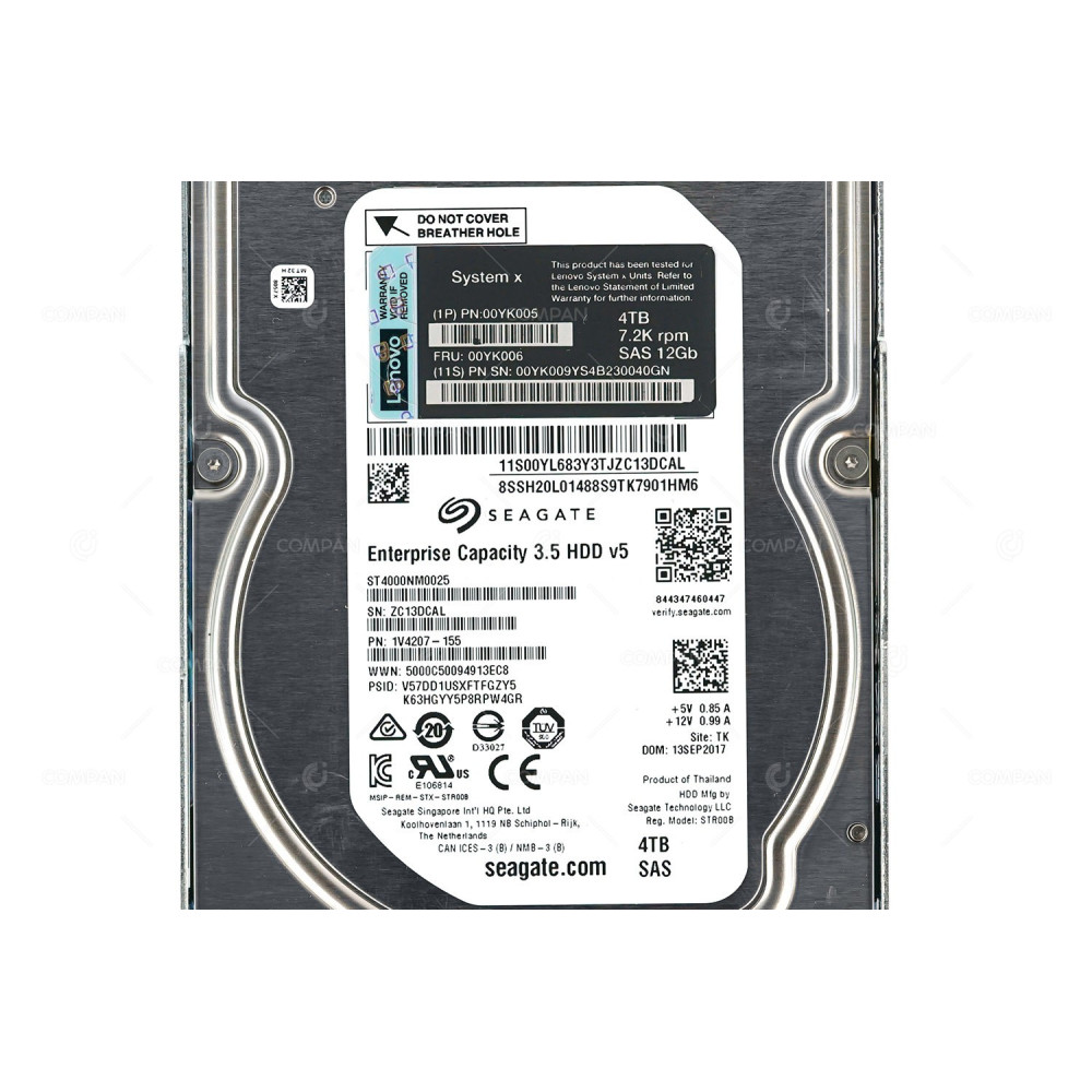 00YK006  LENOVO HARD DRIVE 4TB 7.2K 12G 3.5 LFF SAS