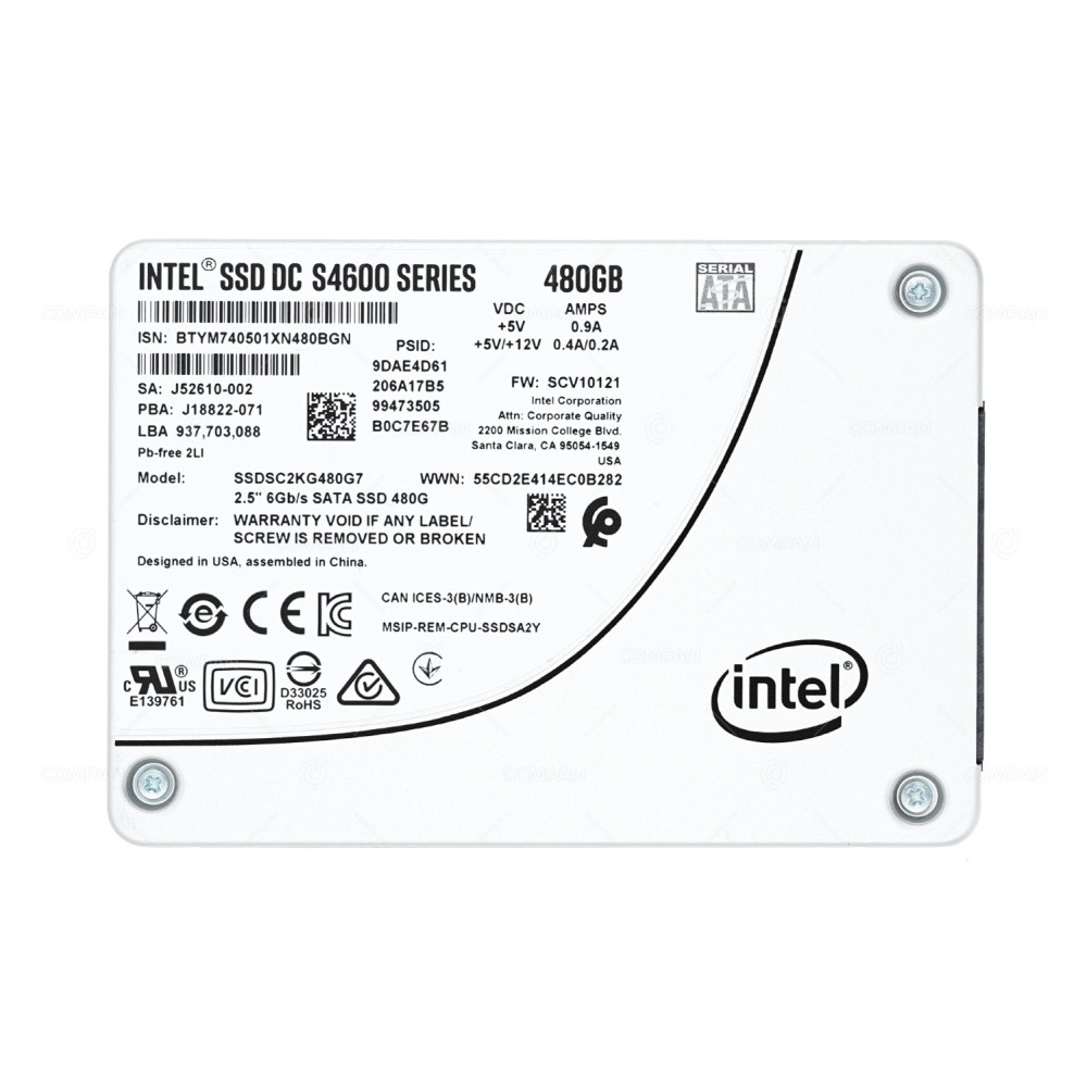 SSDSC2KG480G7  INTEL 480GB 6G SATA 2.5" SSD DC S4600 SERIES