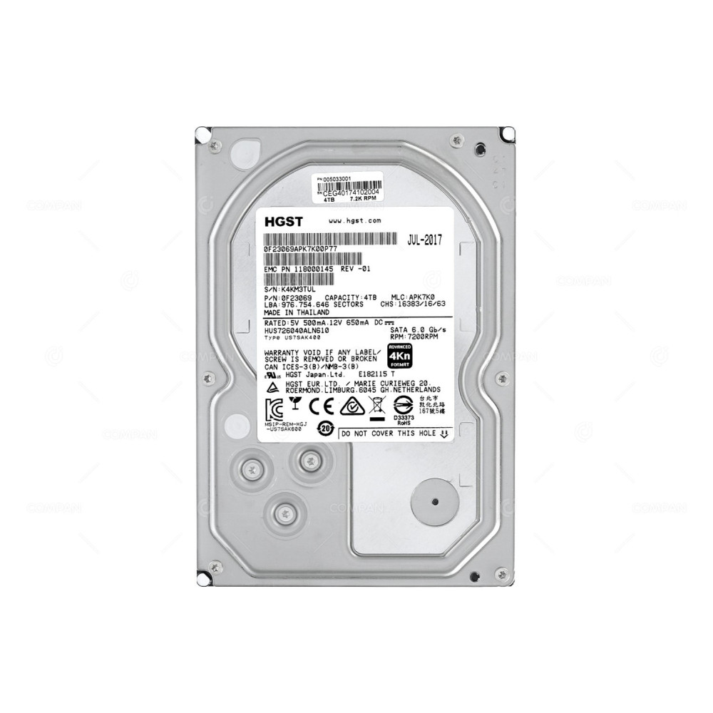 005033001  EMC HARD DRIVE 4TB SATA 3.5 LFF FOR ISILON H500