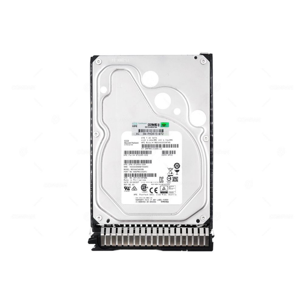 872772-001 HP HARD DRIVE 4TB 7.2K 6G SATA 3.5 LFF FOR DL380 G8 G9 G10