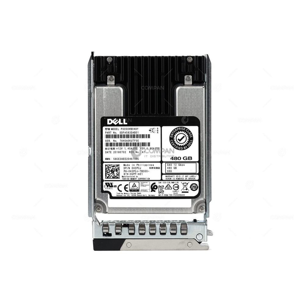 43PCJ-G14  DELL SSD 480GB 12G SAS 2.5 SFF G14