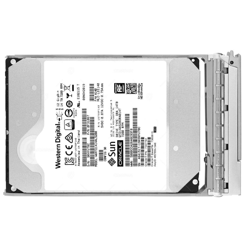 7357761 SUN ORACLE HDD 14TB 7.2K SAS 12G 3.5" LFF FOR SUN FIRE X5-2 X7-2