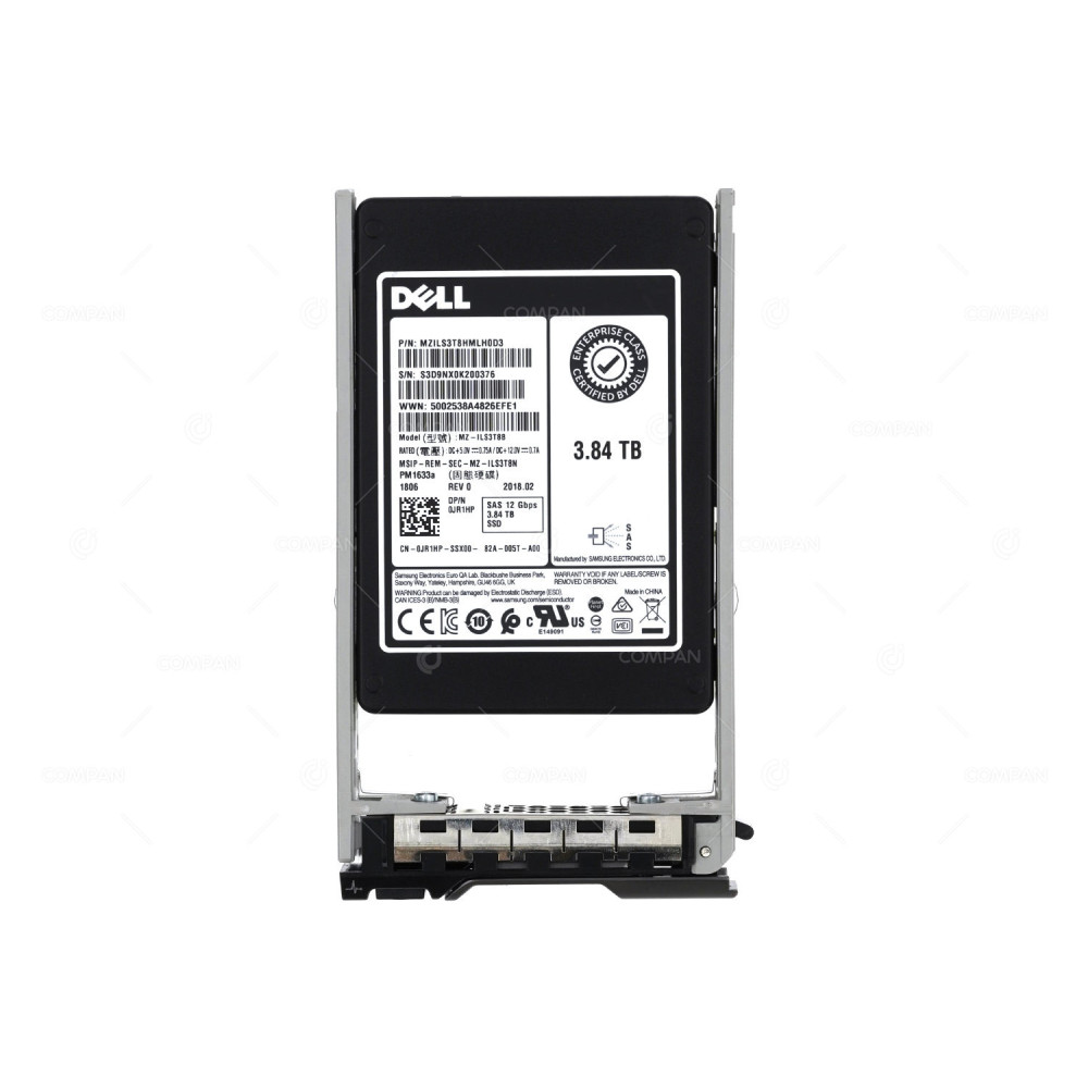 JR1HP DELL 3.84TB 2.5 SFF MLC 12G SAS SSD RI READ INTENSIVE DRIVE FOR G13