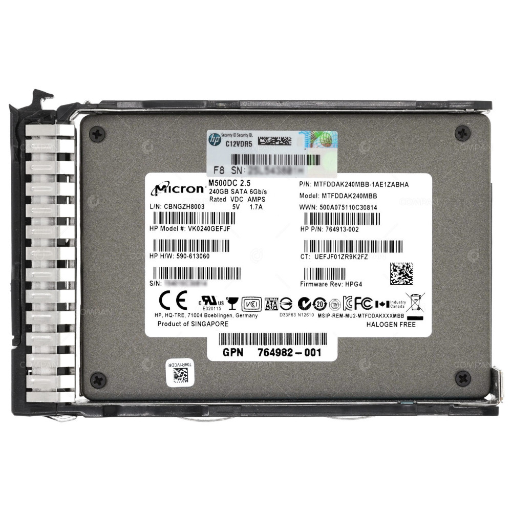 765014-001 HP 240GB 6G SATA 2.5 SFF M5000DC SSD FOR BL460C G8 G9 G10