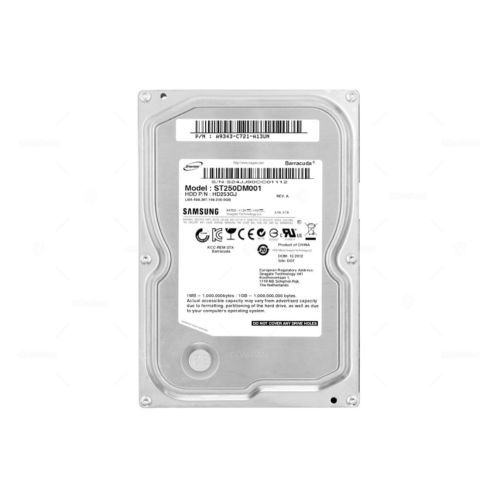 ST250DM001 SAMSUNG HARD DRIVE 250GB 7.2K 3G SATA 3.5 LFF