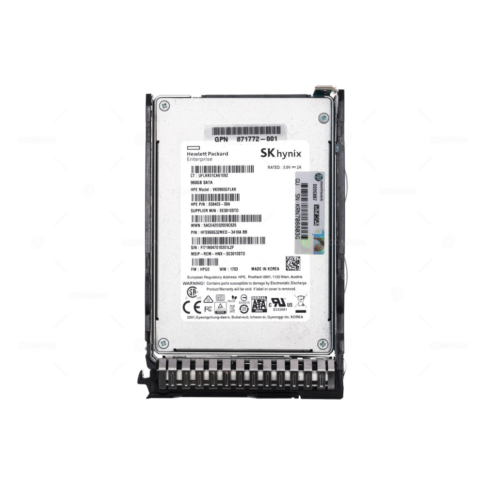 872055-001 HP 960GB SSD / SATA 6G / 2.5" SFF / FOR DL380 G8 G9 G10