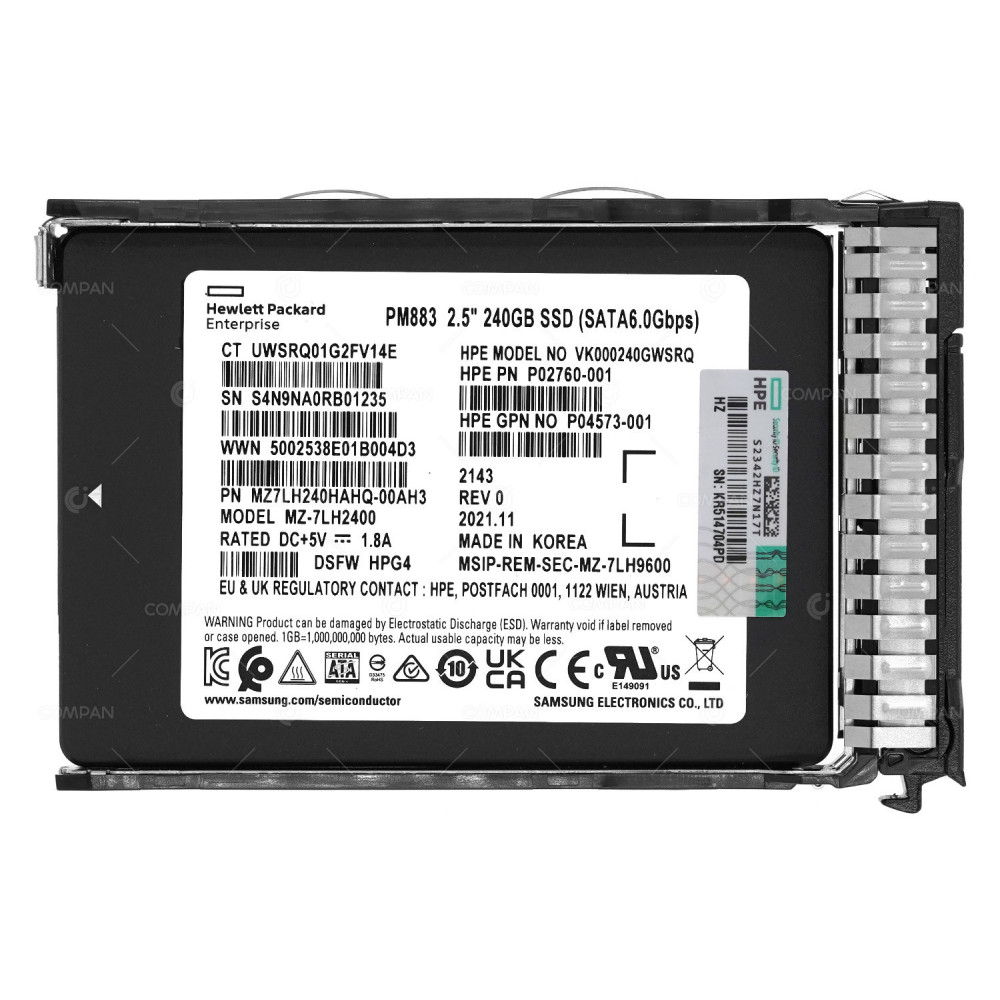 P18481-001 HP PM883 SSD 240GB / SATA 6G / DS / 2.5" SFF