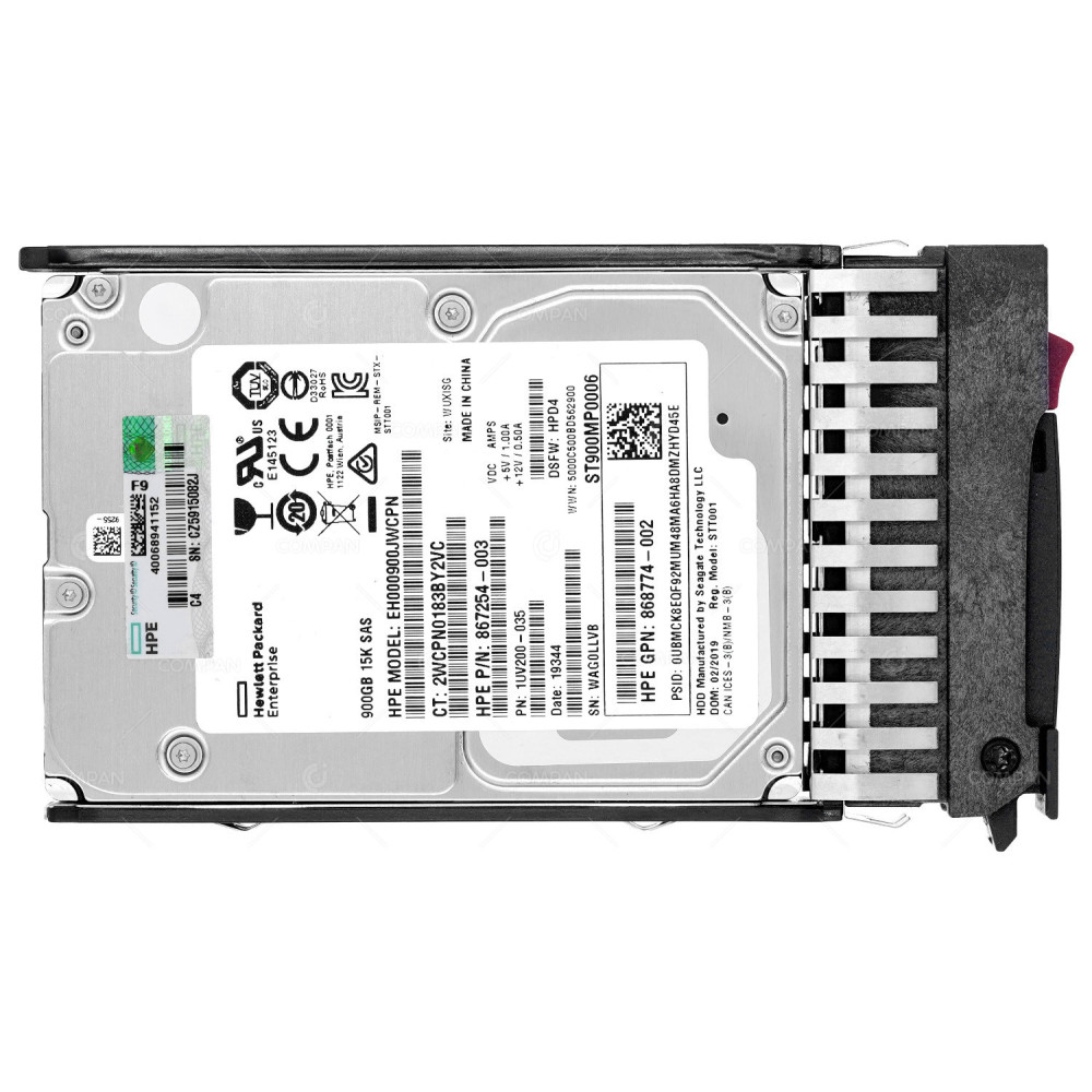 873371-001 HP HDD 900GB / 15K / SAS 12G / 2.5" SFF / HOT-SWAP / FOR MSA STORAGE