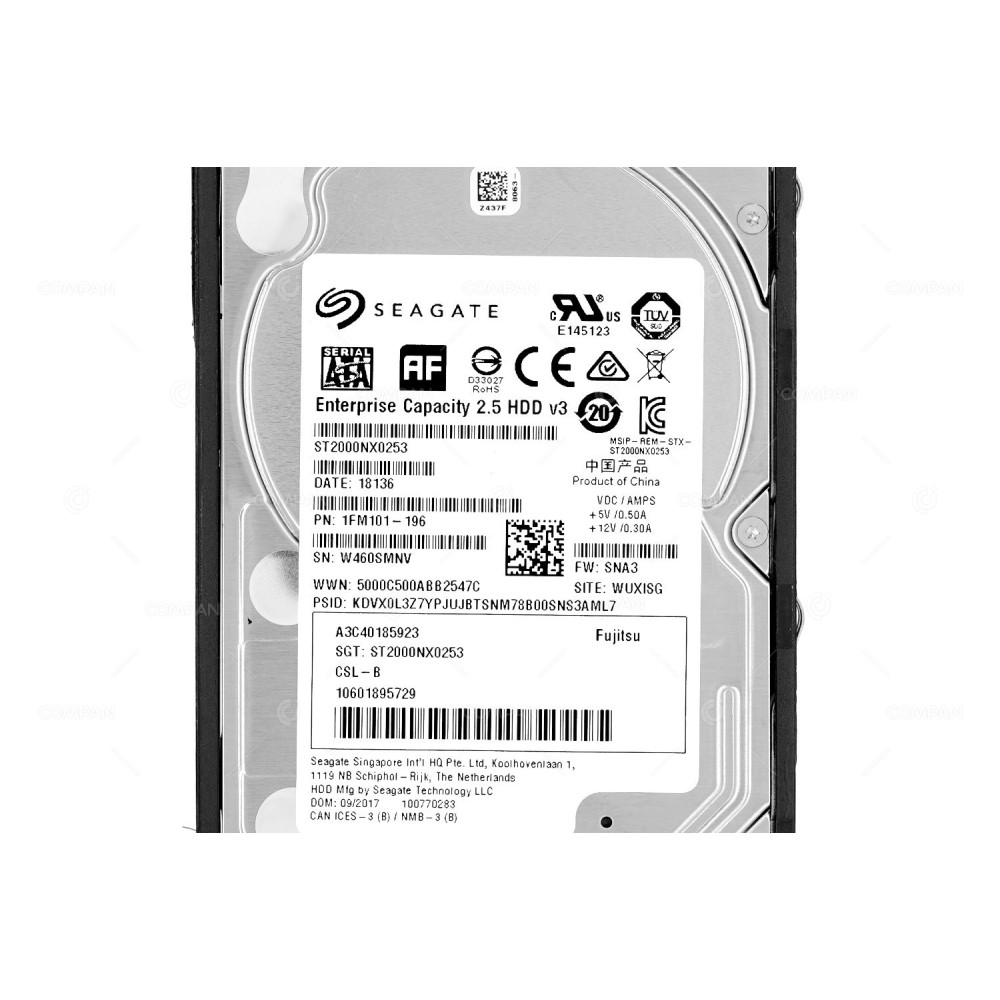 A3C40185923 FUJITSU HDD 2TB 7.2K SATA 6G 2.5" SFF