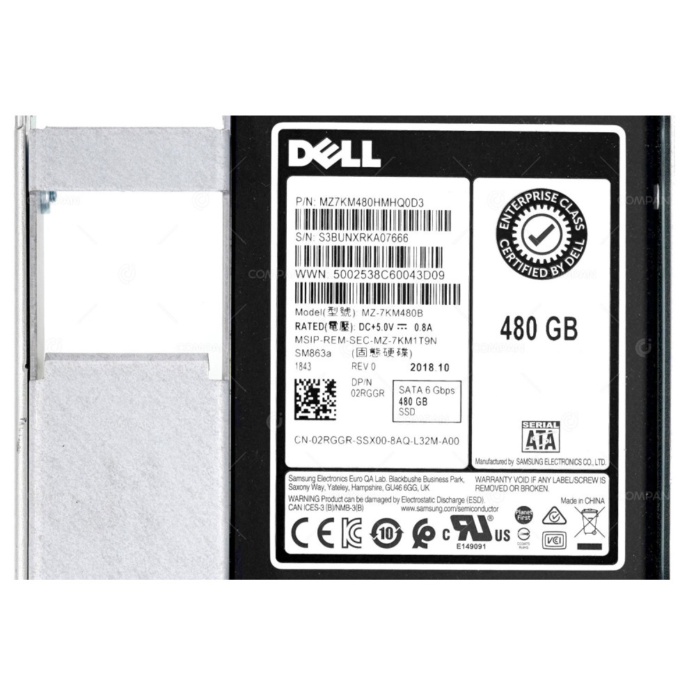 2RGGR G14 LFF DELL SM863A SSD 480GB / SATA 6G / 2.5 SFF IN 3.5 LFF / FOR G14