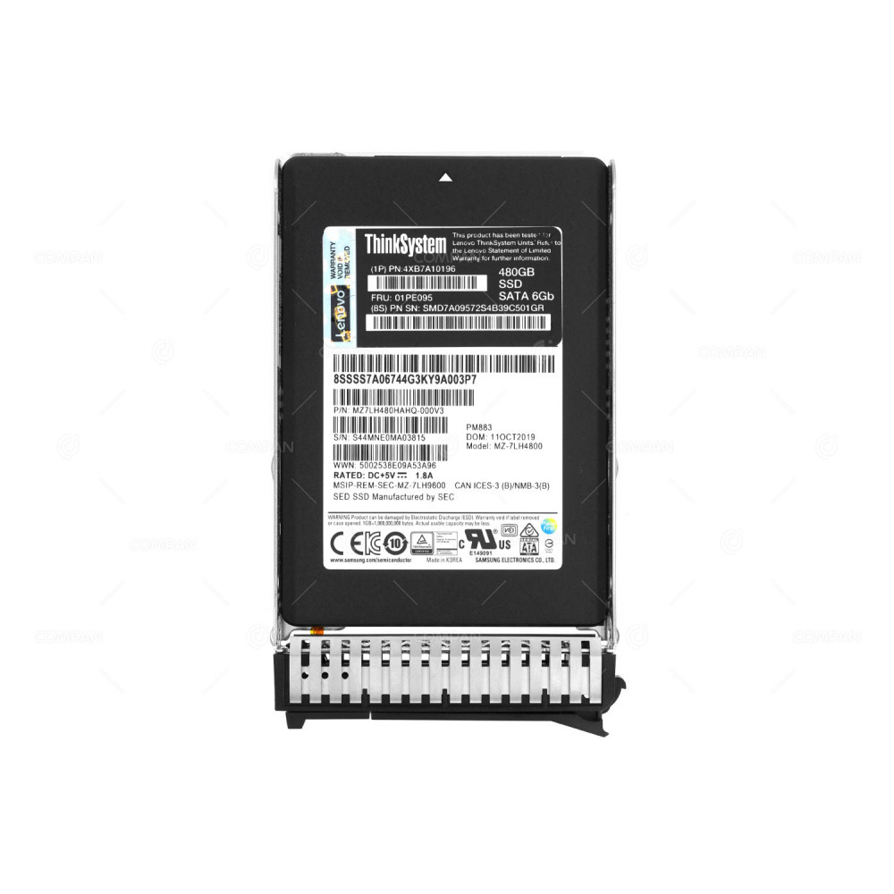 01PE095  IBM 480GB 6G SATA 2.5 SFF SSD M5