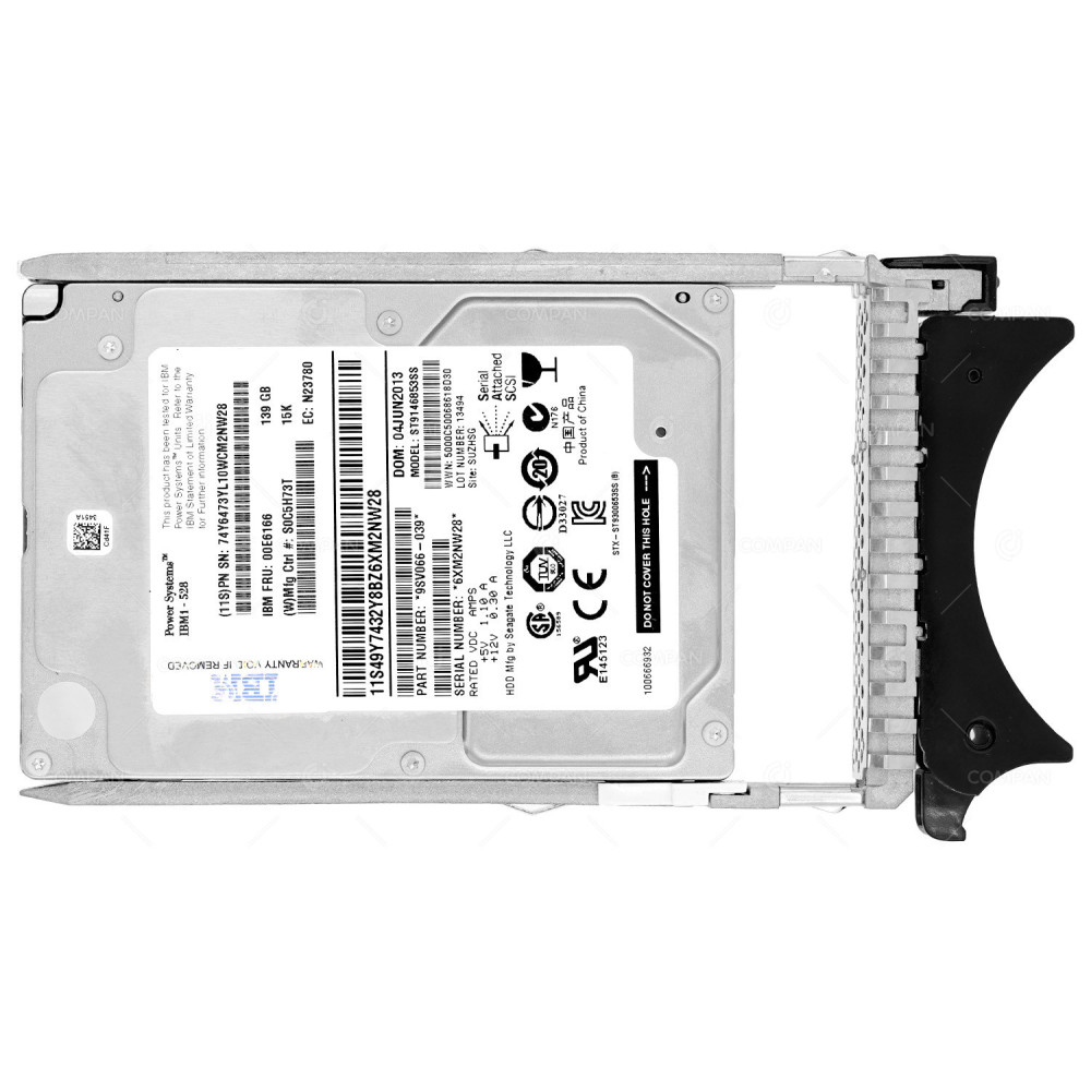 00E6166 IBM HDD 139GB / 15K / SAS 6G / 2.5" SFF / HOT-SWAP / FOR POWER SERIES