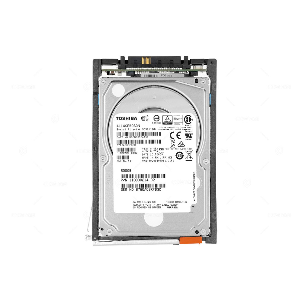 005052299 EMC 600GB 10K 6G SAS 2.5 SFF HARD DRIVE AL14SEB060N