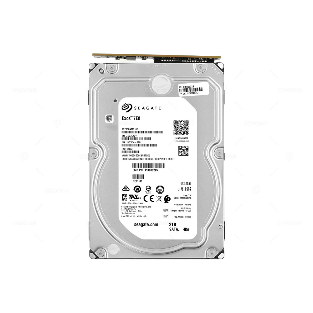 005052329 EMC 2TB 3.5 LFF 7.2K 6G SATA 4KN ADVANCED FORMAT HDD FOR ISILON H400 ST2000NM0105, 1YY104-090, 118000295