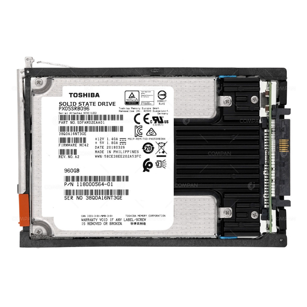 005052381 EMC 960GB 12G SAS  2.5 SFF SSD FOR VMAX 118000564-01, SDFAM02EAA01, PX05SRB096