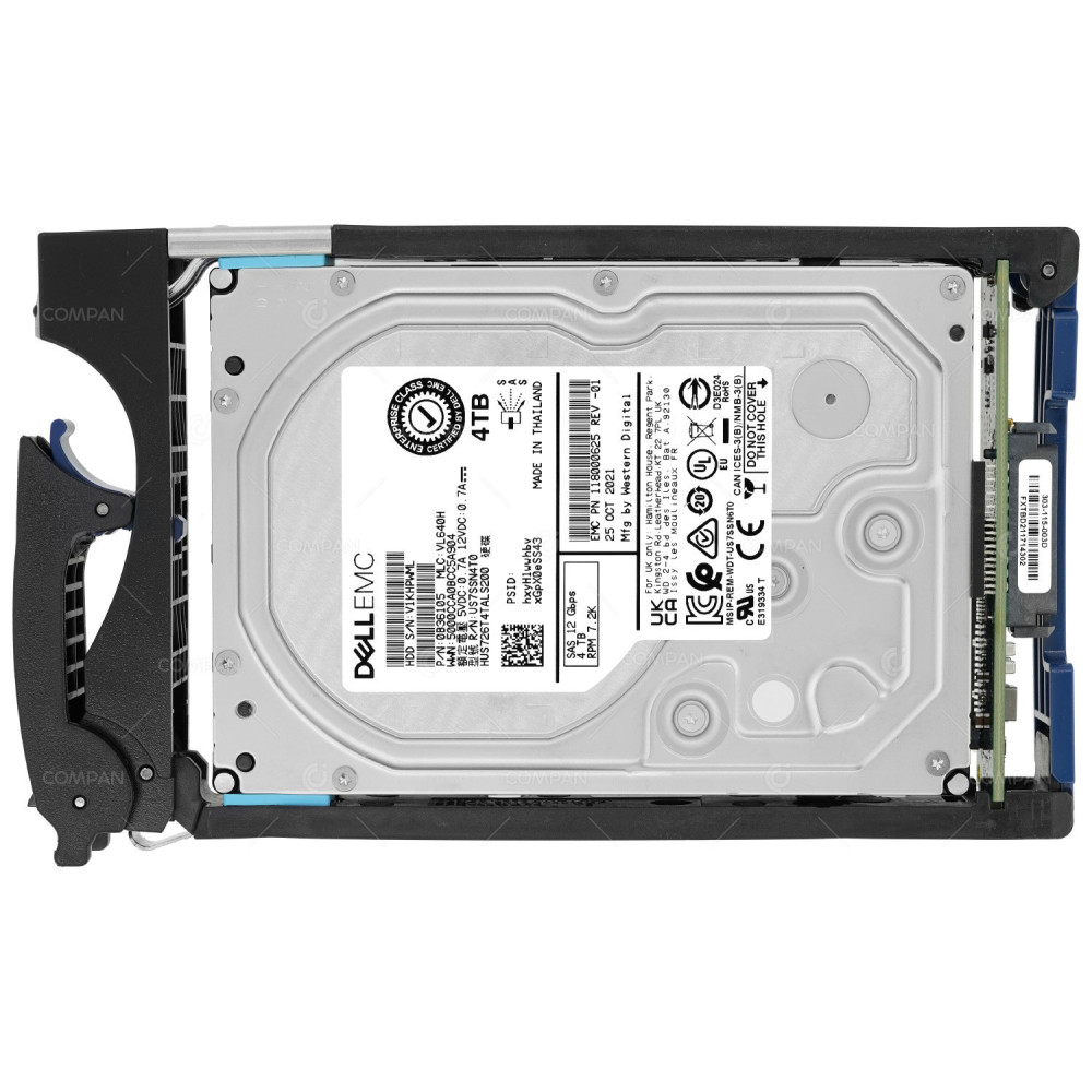005053103 EMC 4TB 7.2K 3.5 LFF 12G SAS HARD DRIVE FOR DATADOMAIN 0B36105, 118000625-01, HUS726T4TALS200