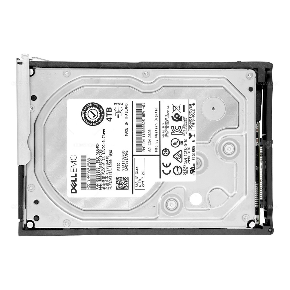 005053106 EMC 3TB 7.2K 12G SAS 3.5 LFF HARD DRIVE 118000625, 0B36105, HUS726T4TALS200