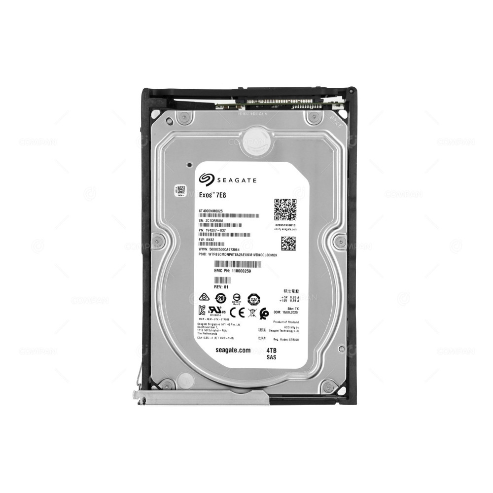 005053369 EMC 4TB 7.2K 3.5" LFF 6G SAS HARD DRIVE 1V4207-037, 118000259