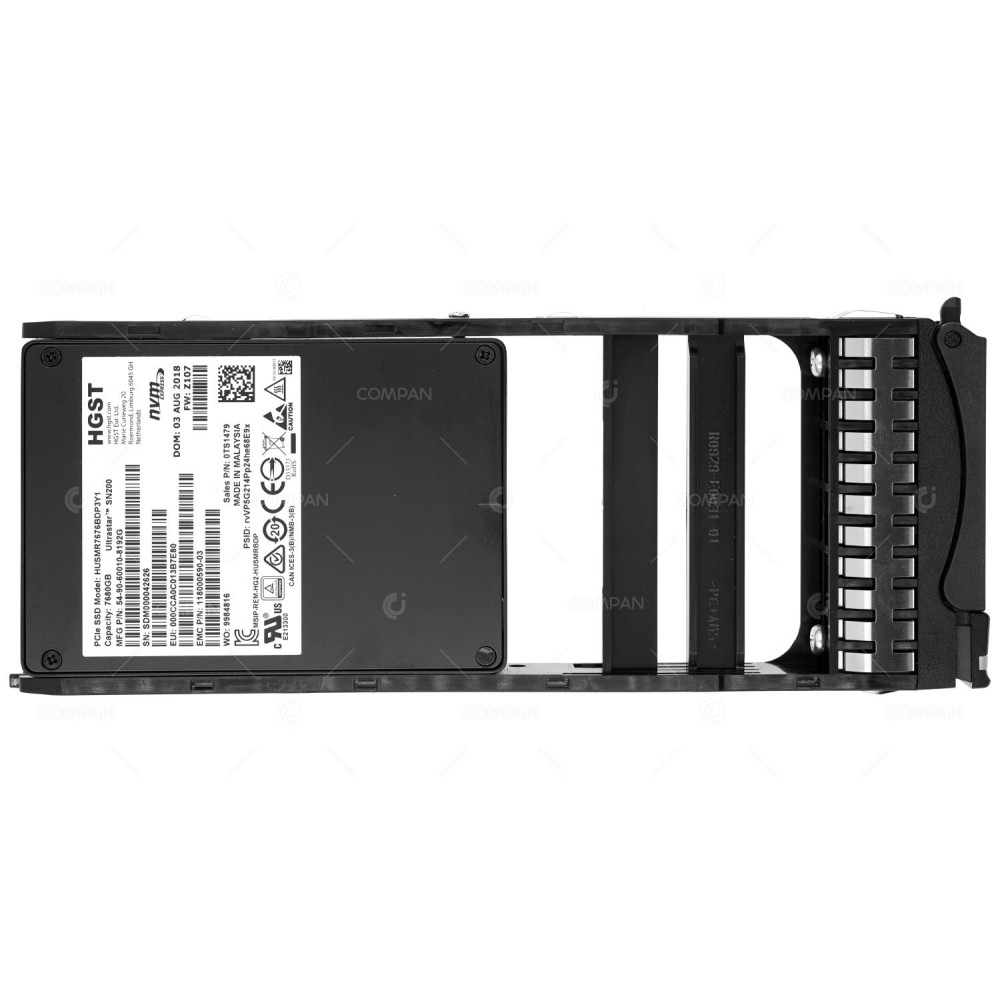 005053407 EMC POWERMAX 7.68TB NVME U.2 PCIE 2.5 SFF SSD HUSMR7676BDP3Y1, 118000590-03