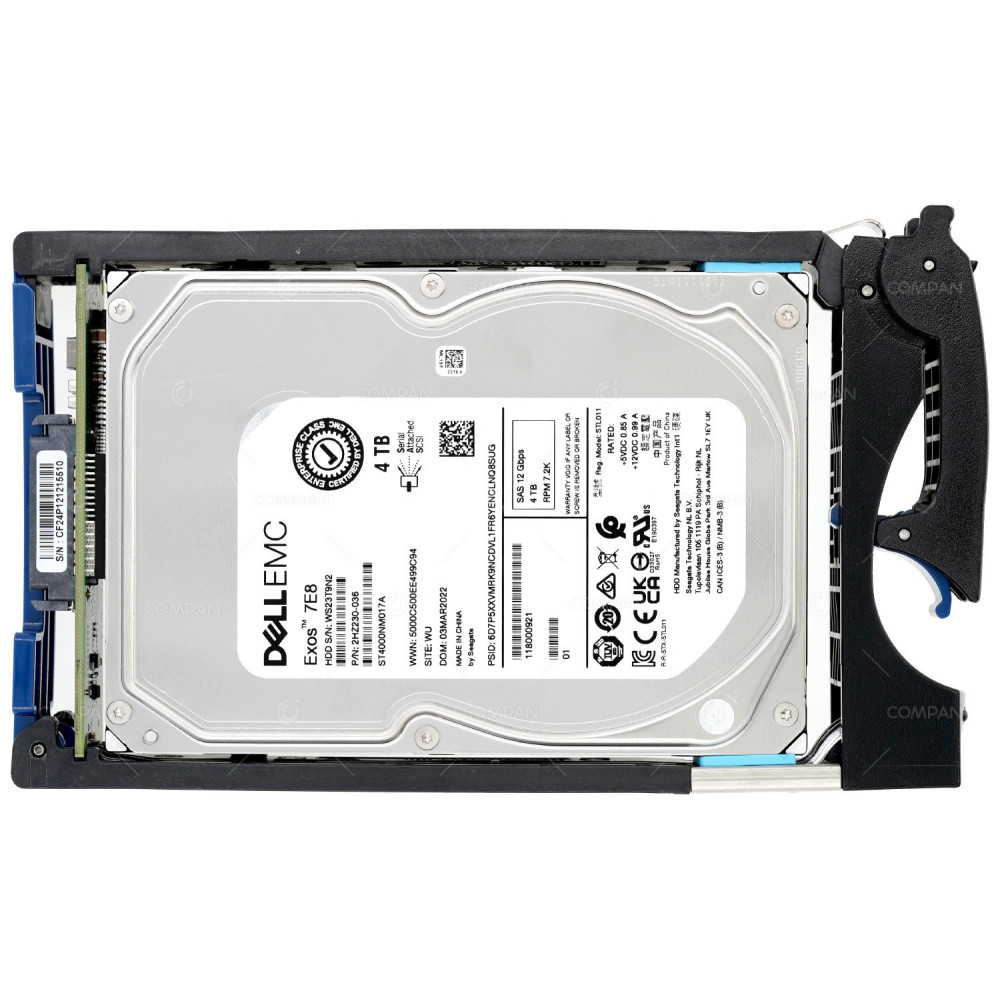 005053642 EMC 4TB 7.2K 3.5 LFF 12G SAS HARD DRIVE FOR DATA DOMAIN 2HZ230-036, 118000921, ST4000NM017A