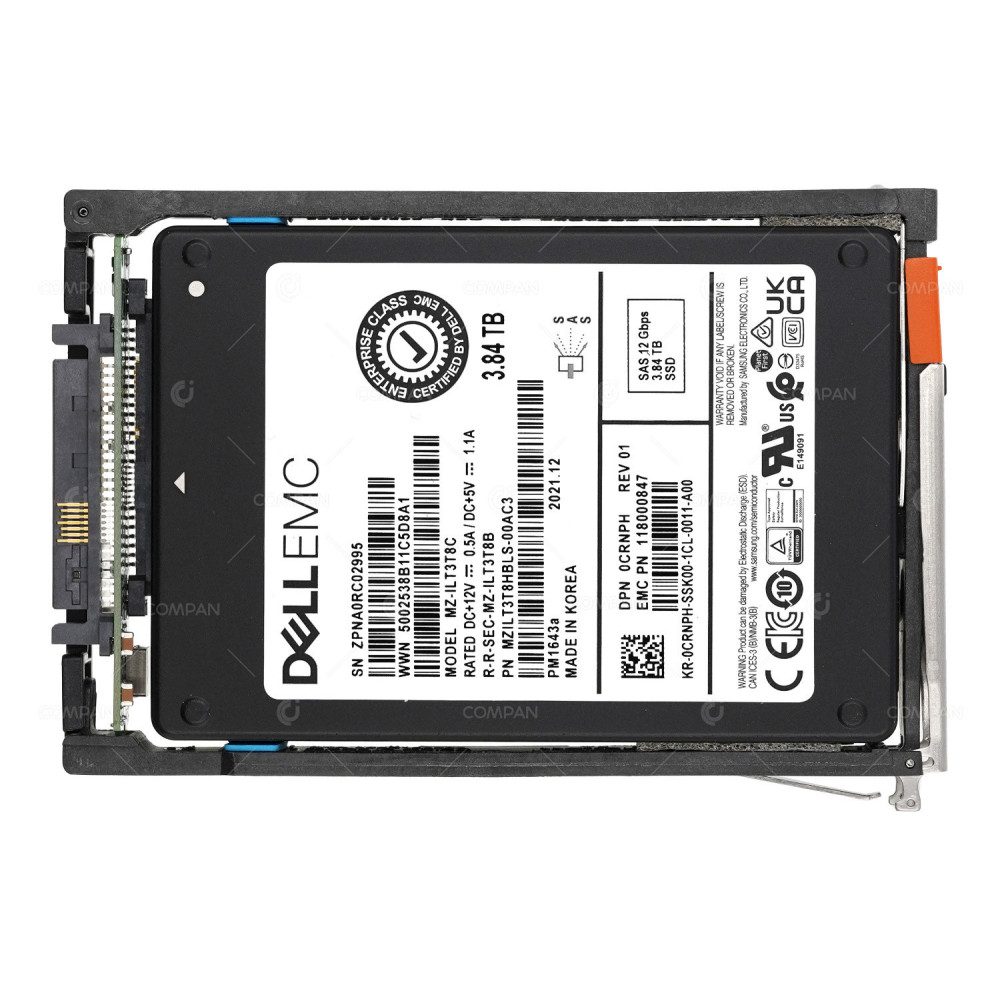 005053690 EMC 3.84TB 12G SAS 2.5 SFF SSD FOR UNITY DAE 118000847, MZ-ILT3T8C