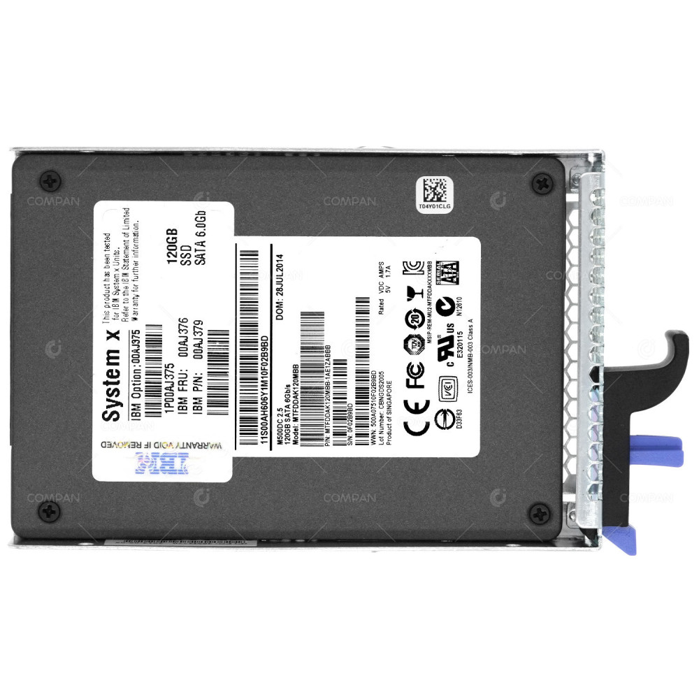 00AJ376 IBM 120GB 6G SATA 2.5 SFF SSD 00AJ375, 00AJ379, MTFDDAK120MBB