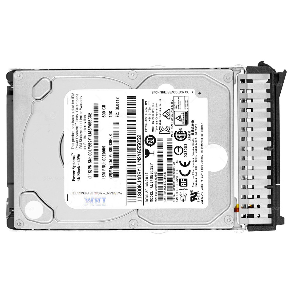 00E9959 IBM 600GB 10K 6G 2.5 SFF SAS SFF-3 HOT-SWAP POWER8 S824 HDEBJ21BDA51