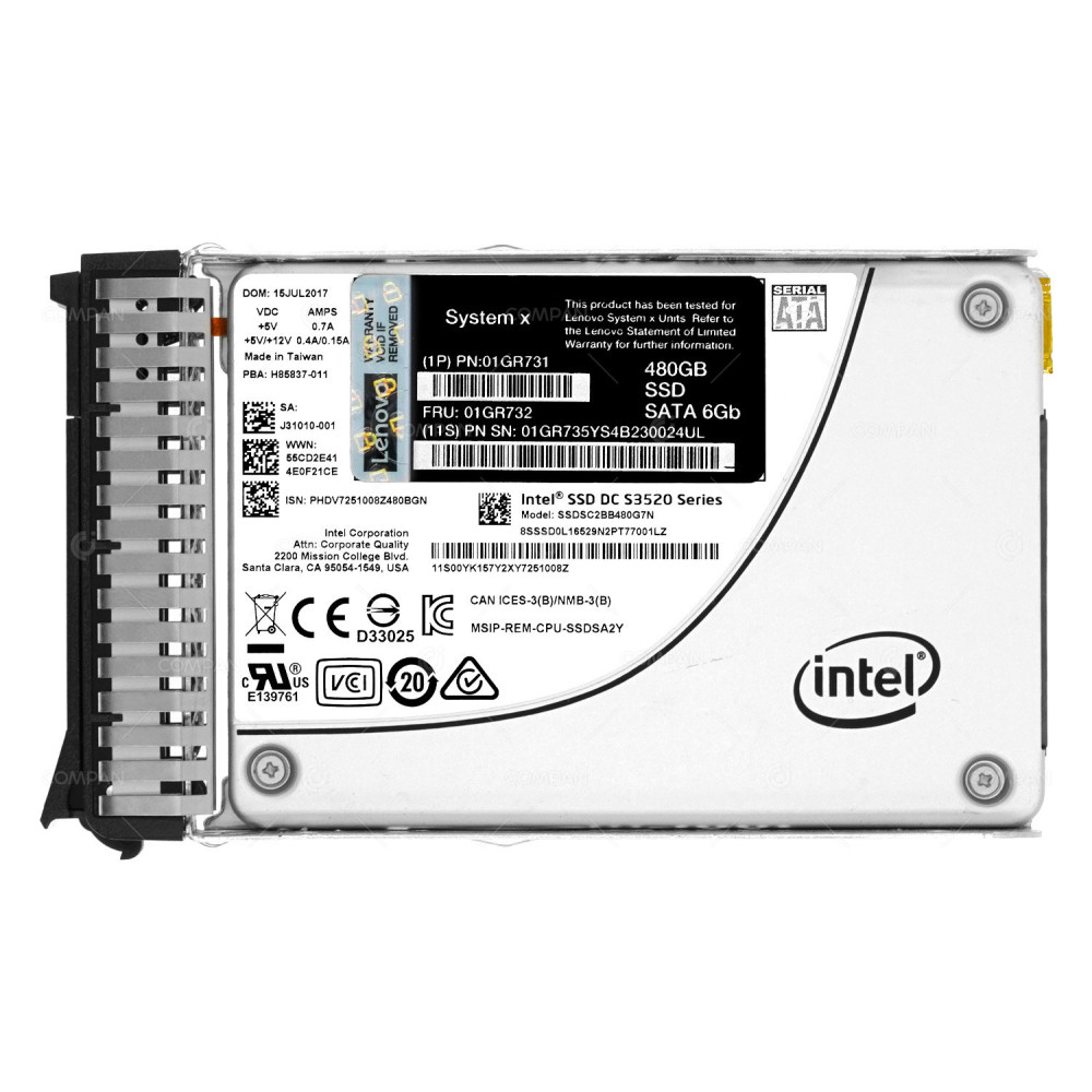 01GR732 IBM 480 GB 6G SATA 2.5 SFF SSD M5 01GR731, 01GR735, SSDSC2BB480G7N