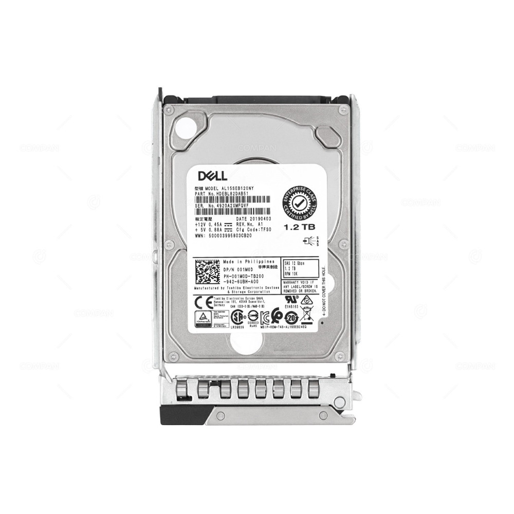 01M0D-G14 DELL HARD DRIVE 1.2TB 10K 12G SAS 2.5 SFF HOT-PLUG FOR POWERVAULT SERVER G14 001M0D, AL15SEB120NY, HDEBL82DAB51